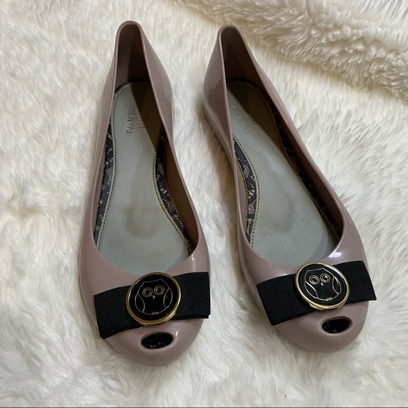 3/$32 Melissa x Jason Wu Pastel Pink Jelly Flats With Owls Size 8 - Picture 9 of 9
